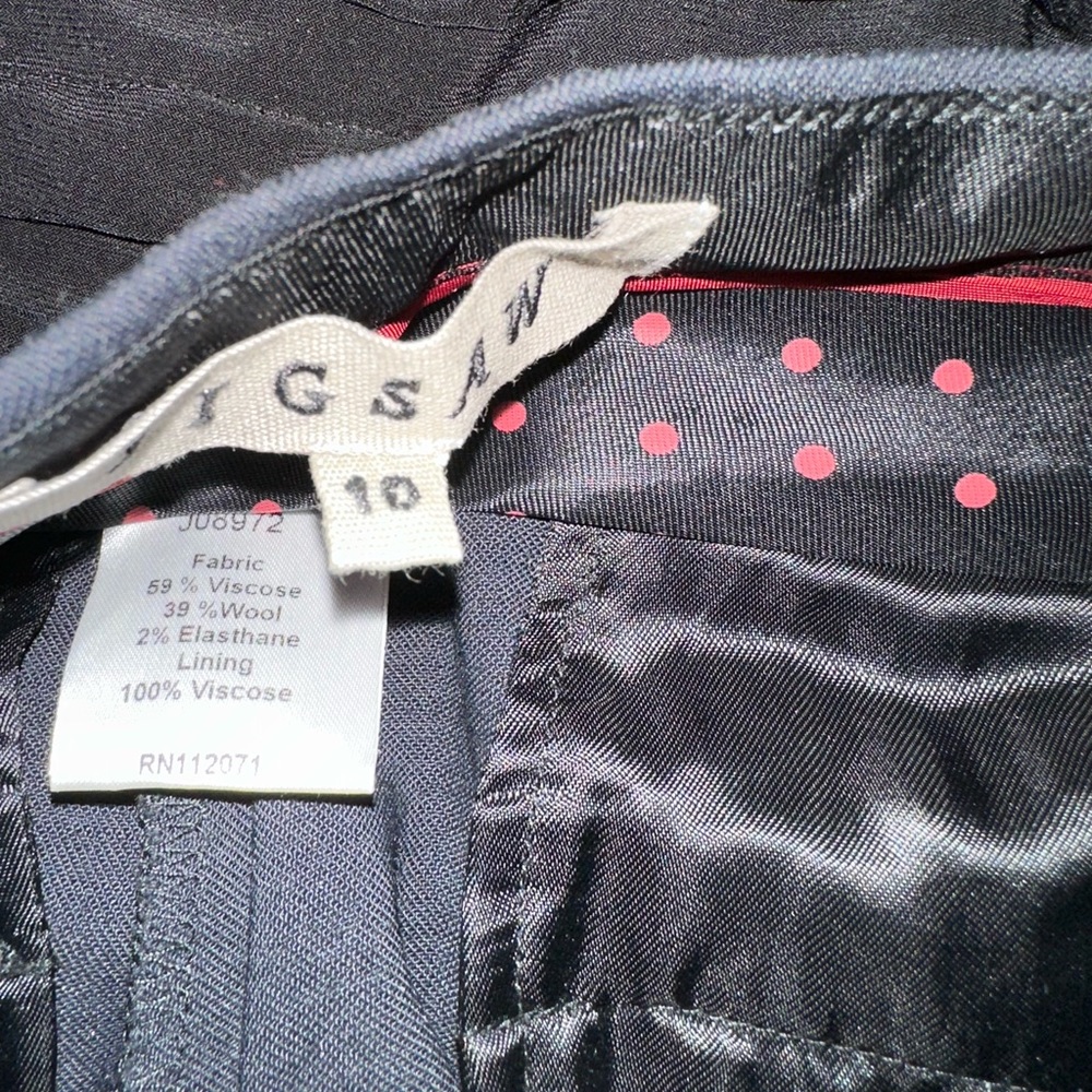 Jigsaw brand, dressy pants, s viscose and wool fabric, made in Romania